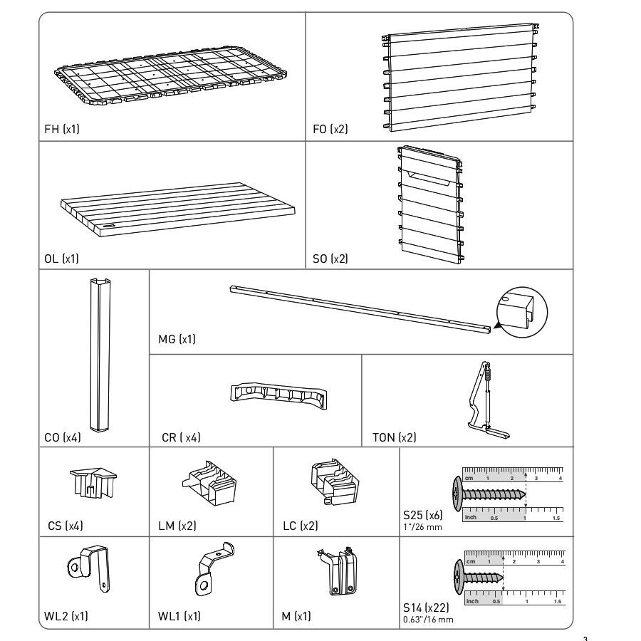 keter spare parts lid