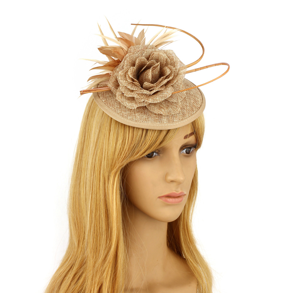 khaki fascinator