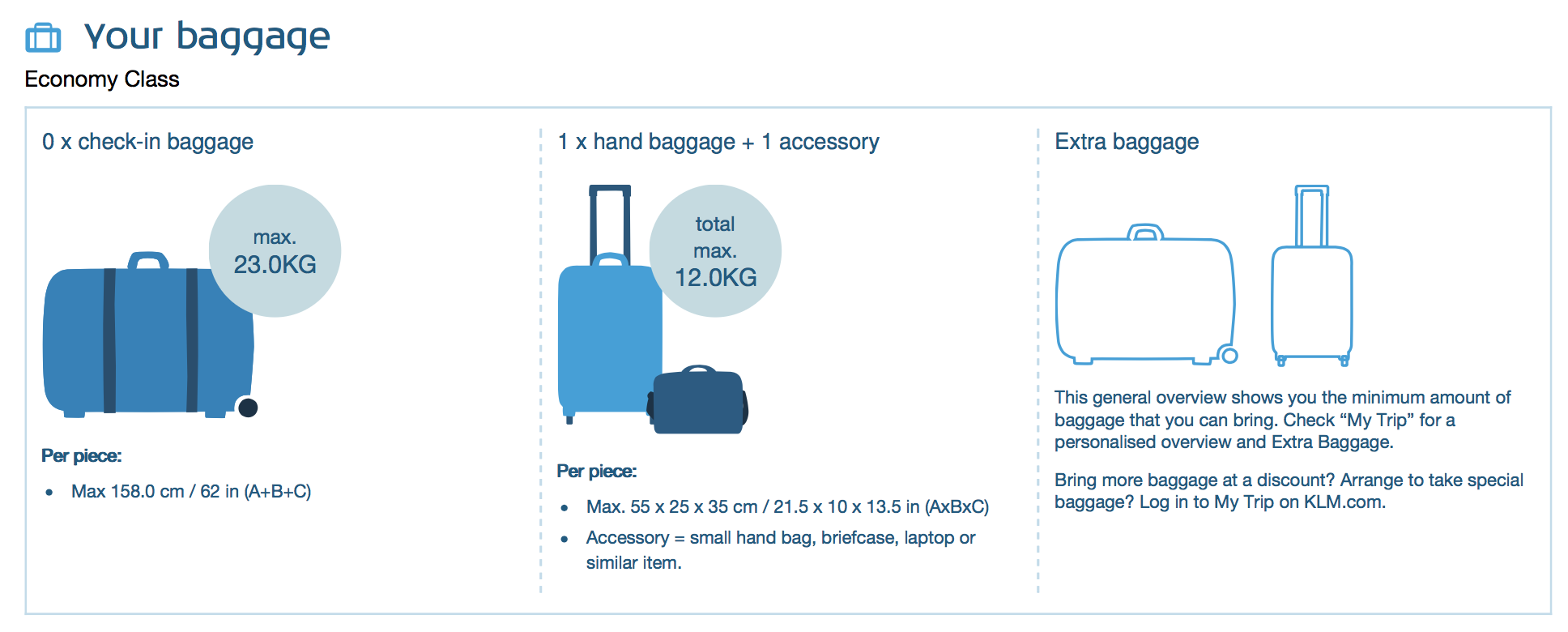 klm check in luggage