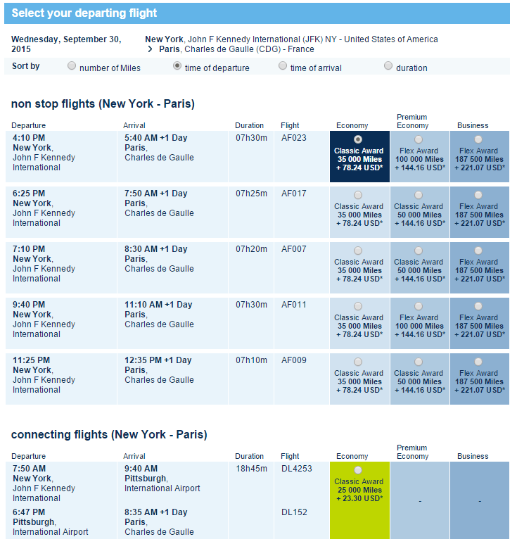 klm flying blue calculator