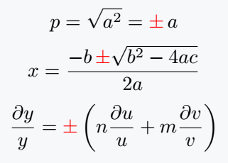 latex plus or minus sign