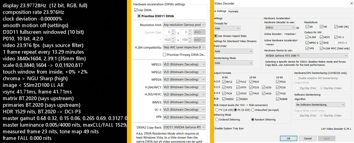 lav video dxva2 native vs copy back