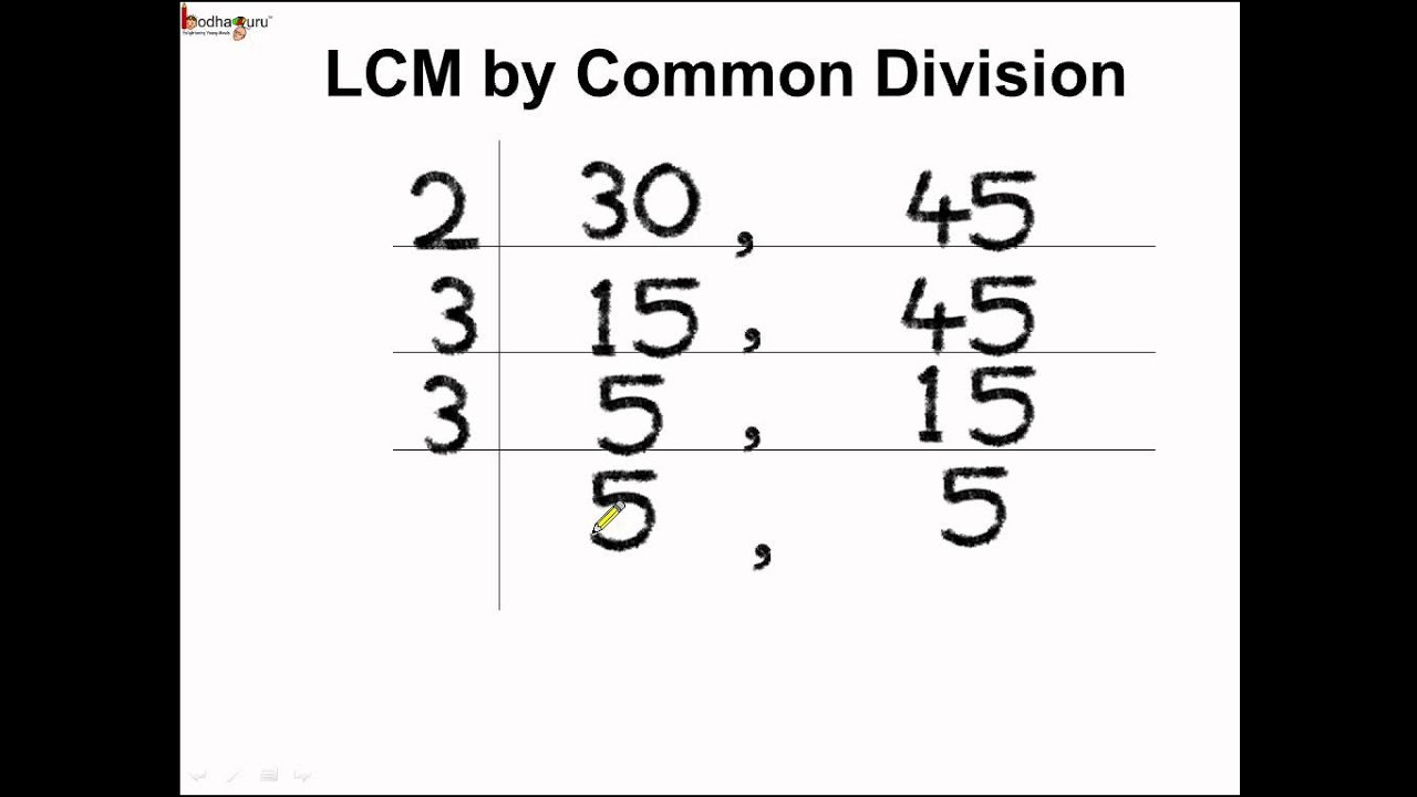 lcm in division method