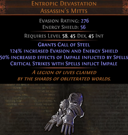 list unique gloves poe