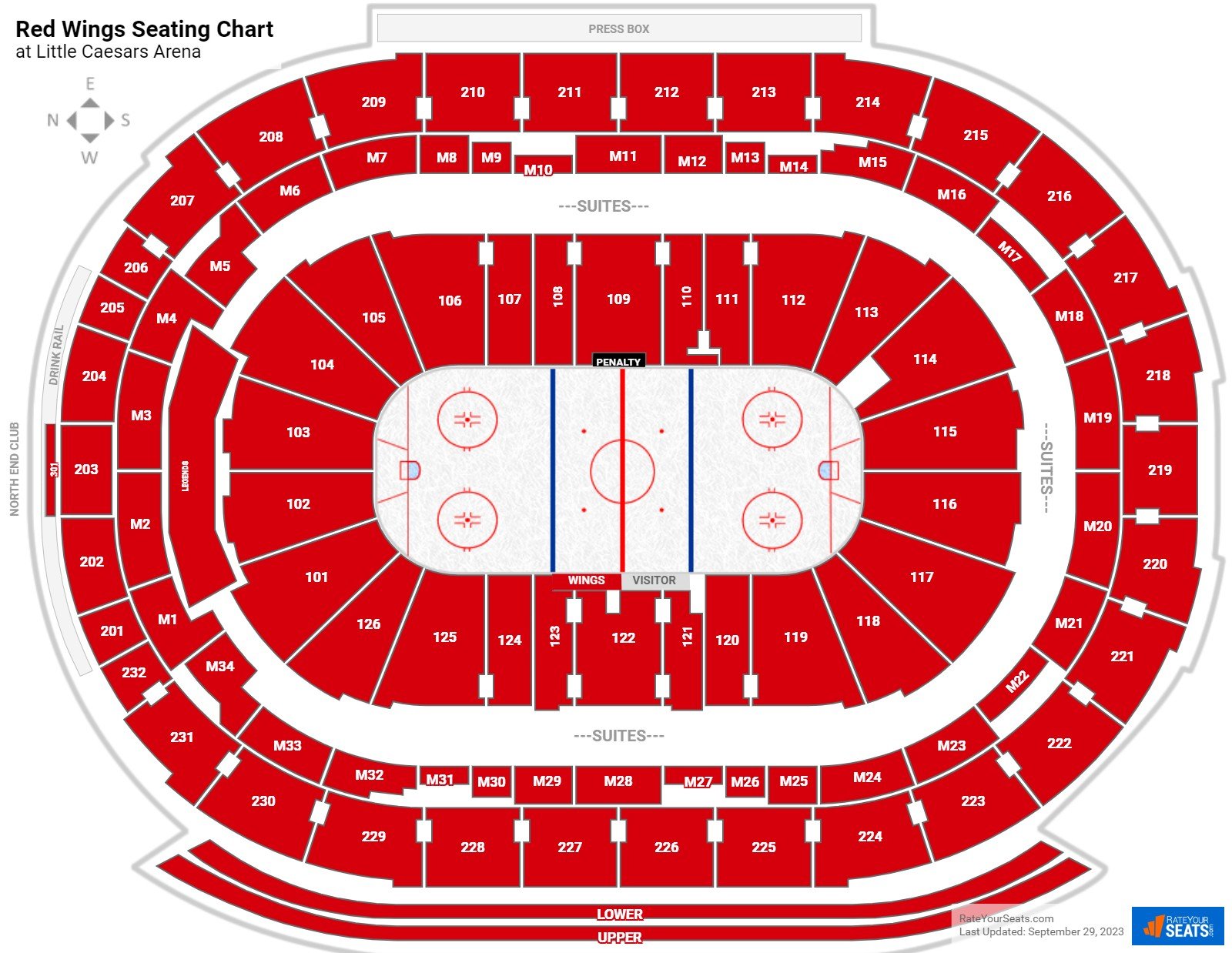 little caesars arena seating chart