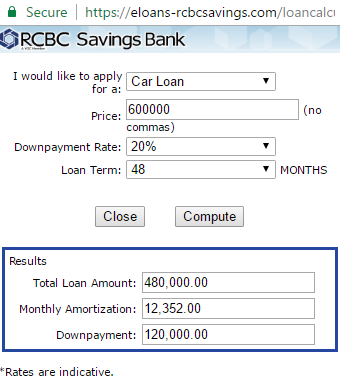 loan calculator rcbc