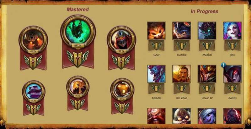 lol mastery points record