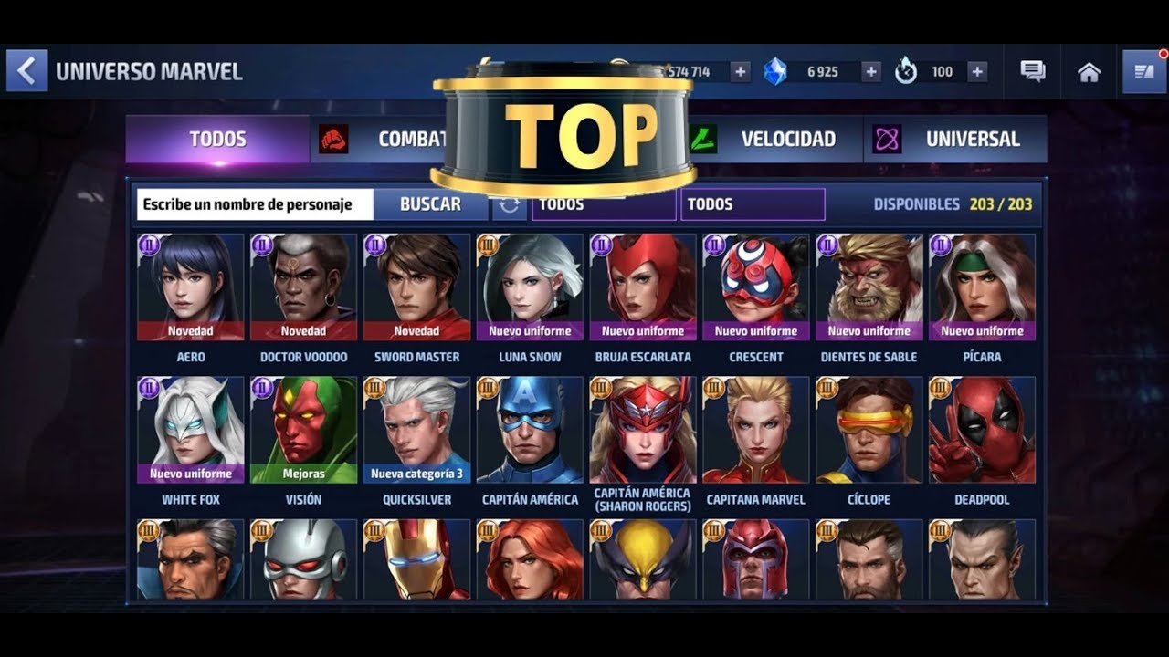 los mejores personajes de marvel future fight