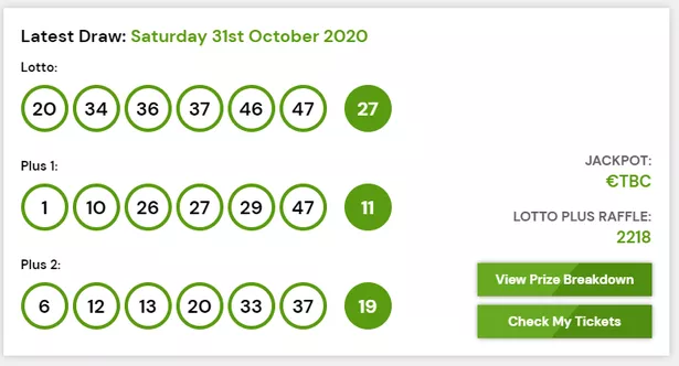 lotto winning numbers ireland