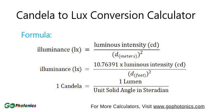 lux to candela conversion