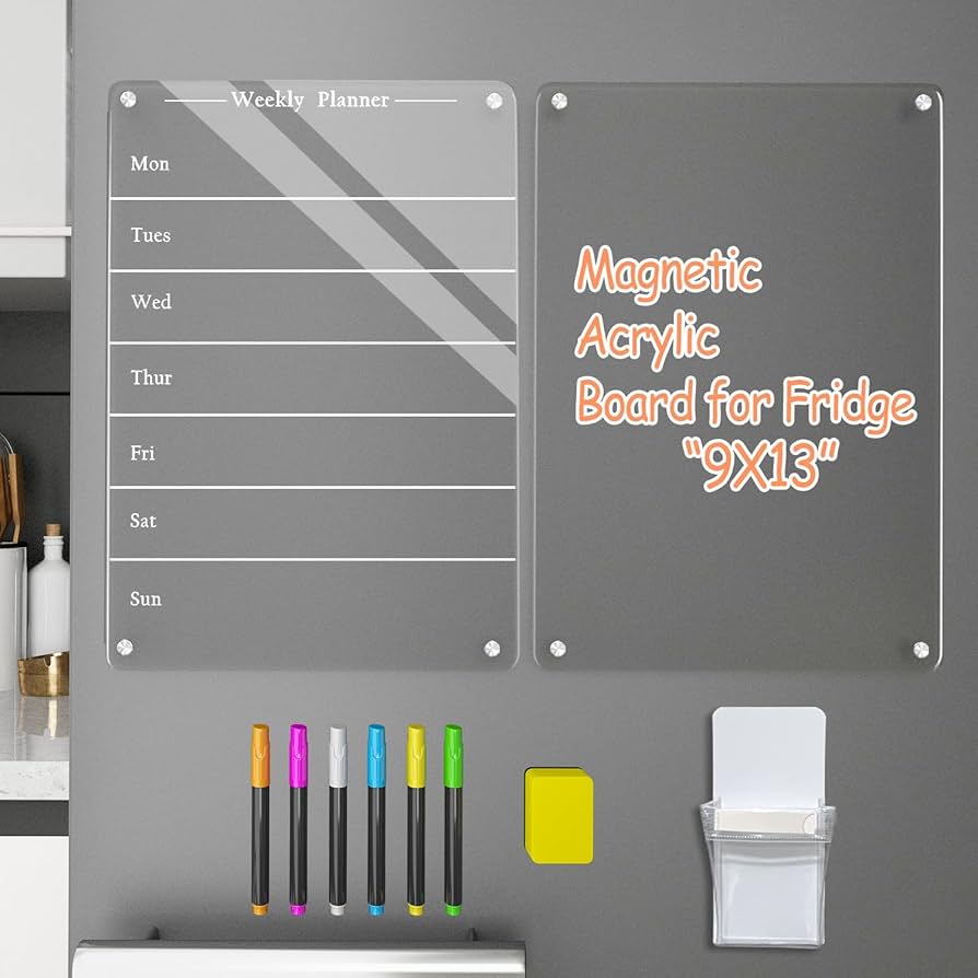 magnetic meal planner fridge