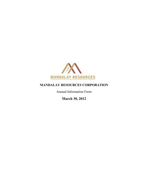 mandalay resources corporation