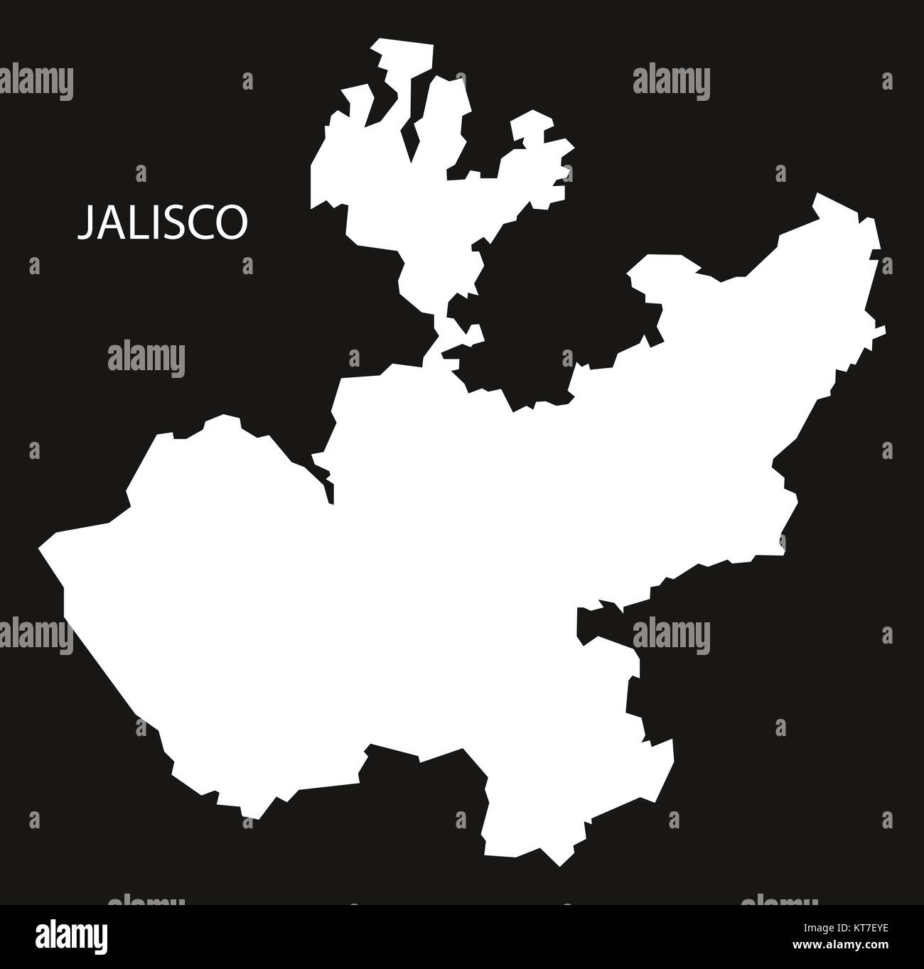 mapa de jalisco blanco y negro