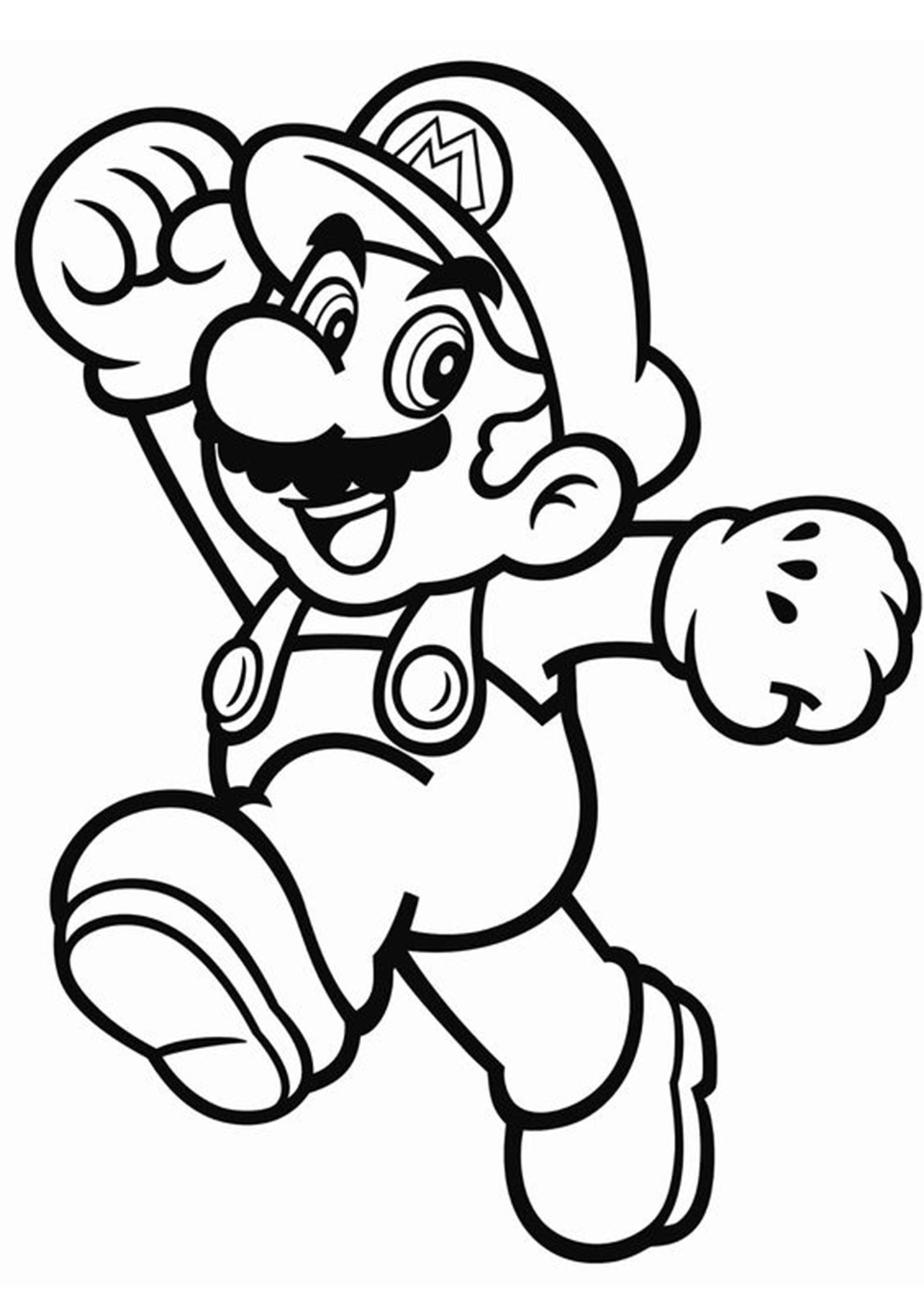 mario colouring pages