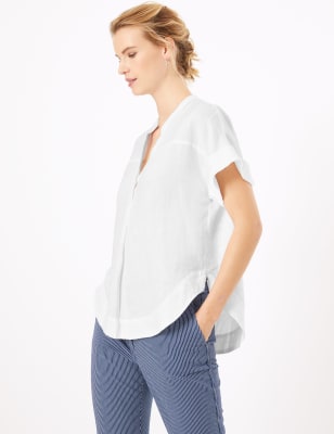 marks spencer linen tops