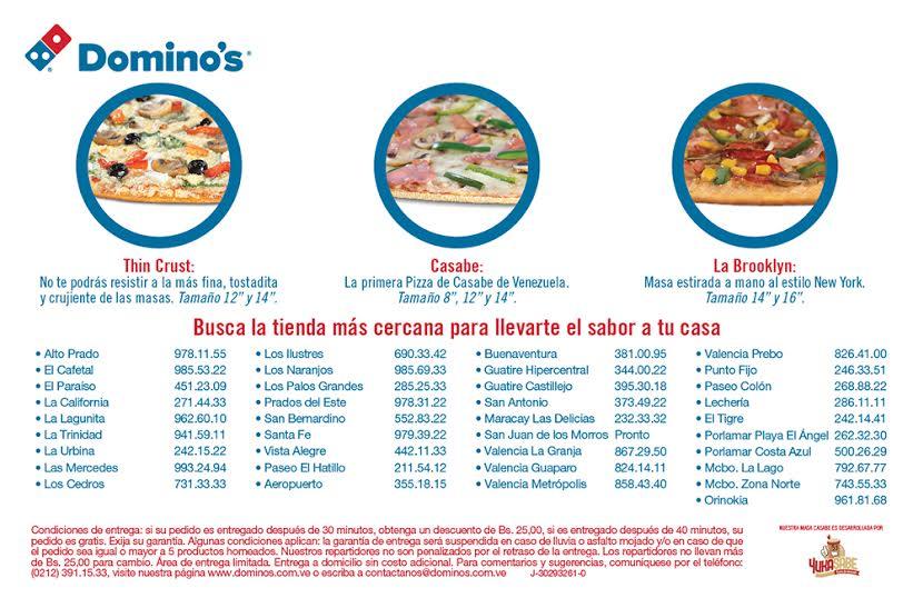 menú de dominos pizza valencia