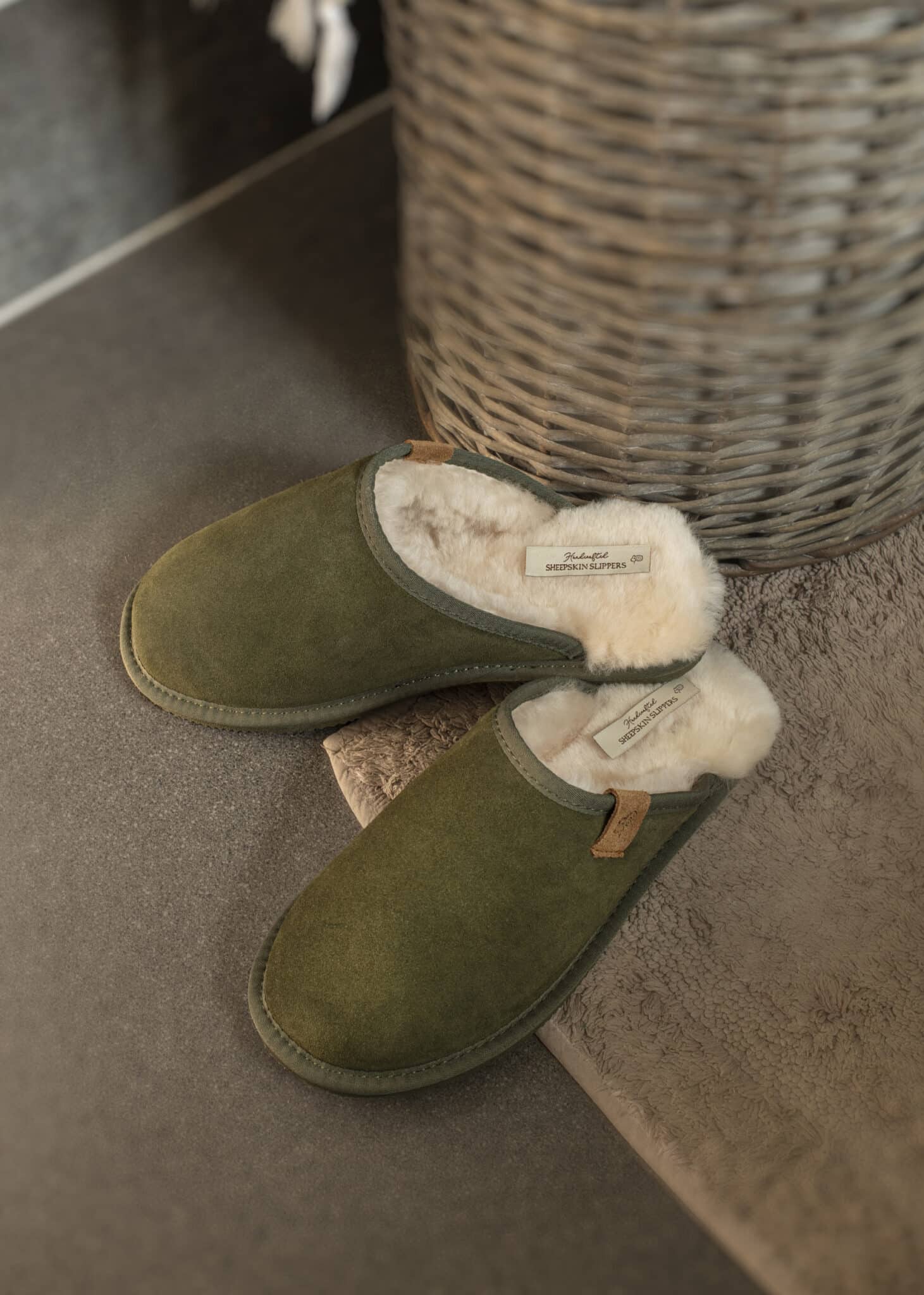 mens sheepskin mules