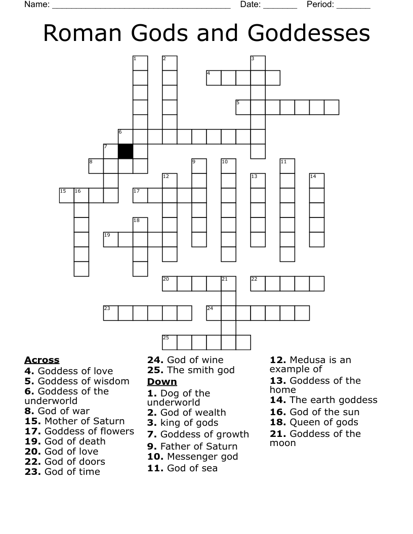 messenger god crossword clue