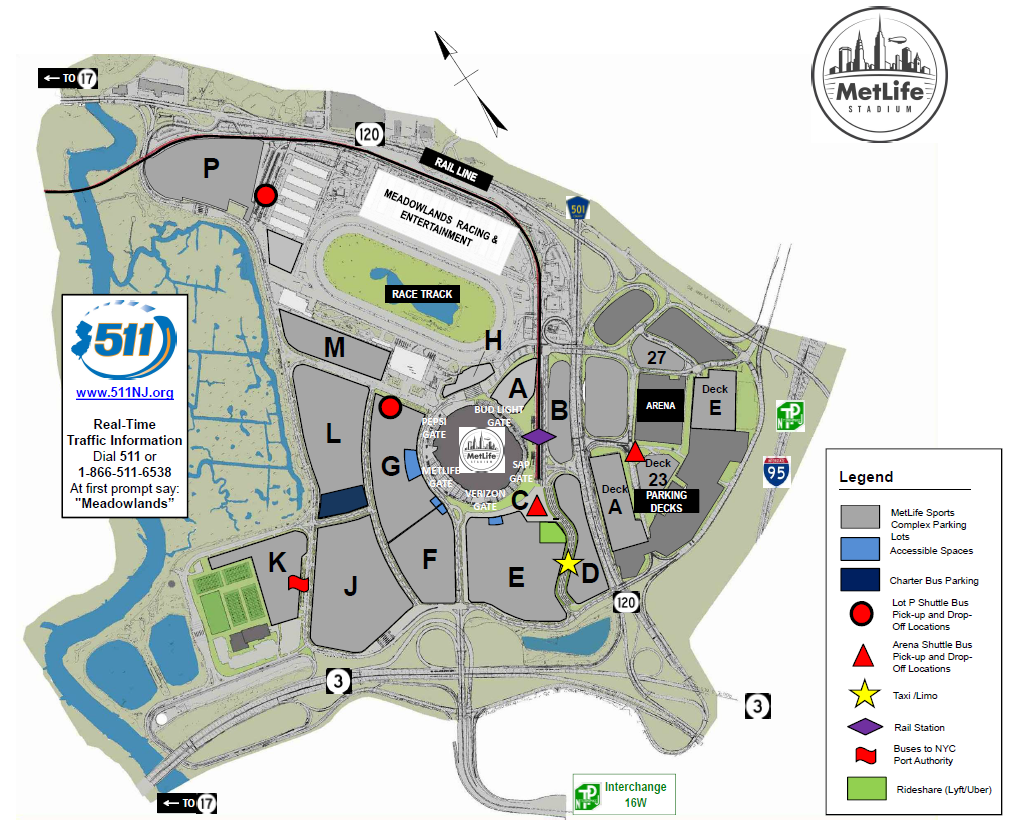 metlife verizon gate parking