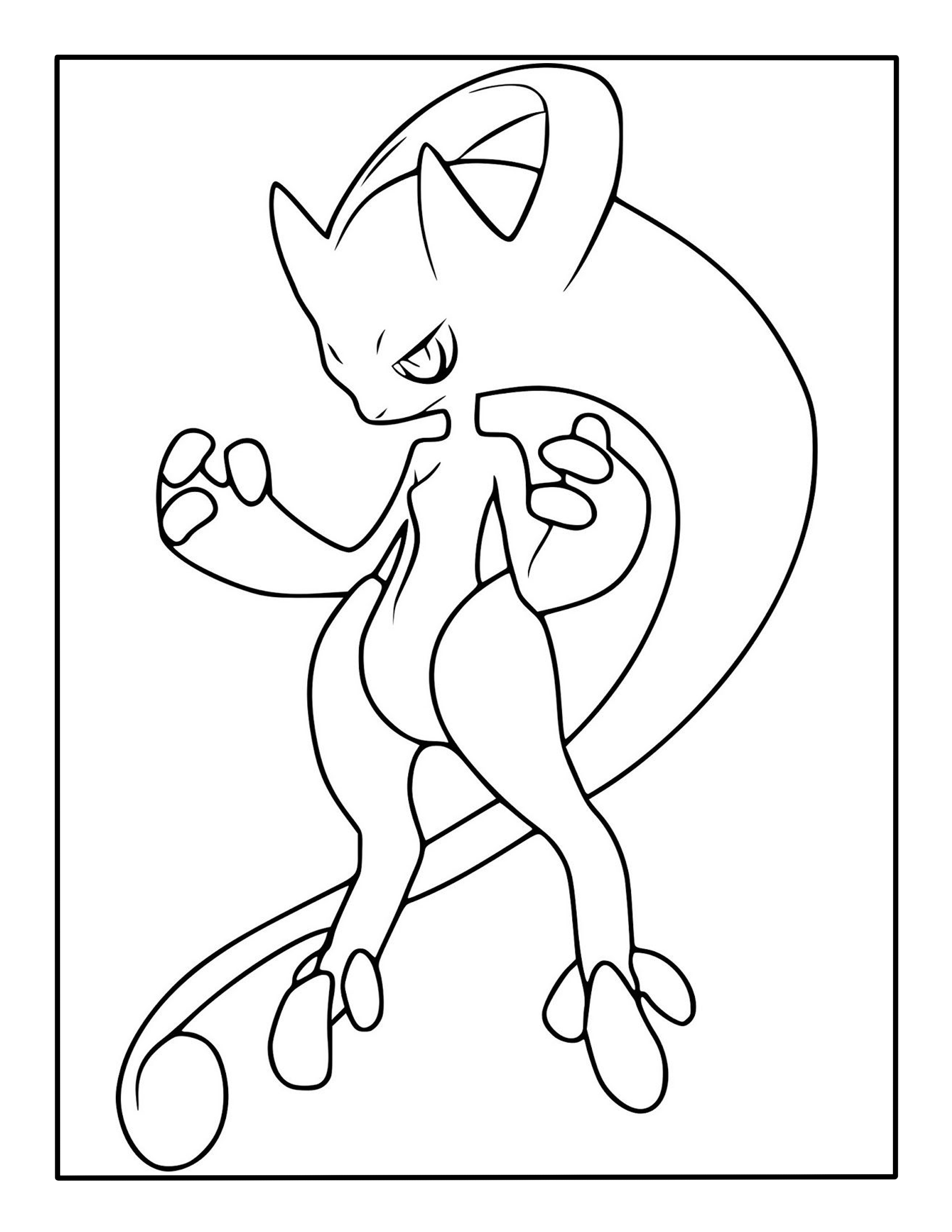 mewtwo coloring page printable
