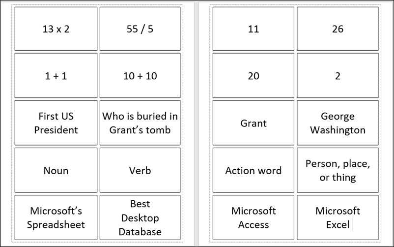 microsoft flashcards