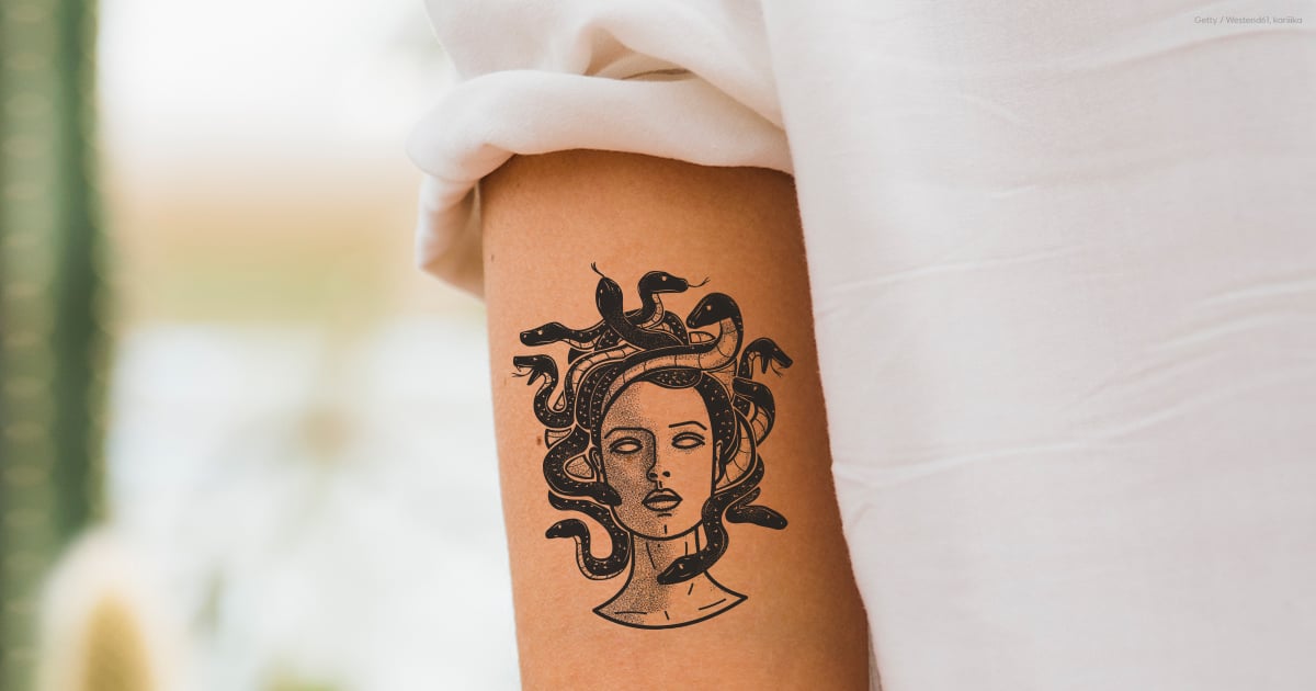 minimalist simple medusa tattoo