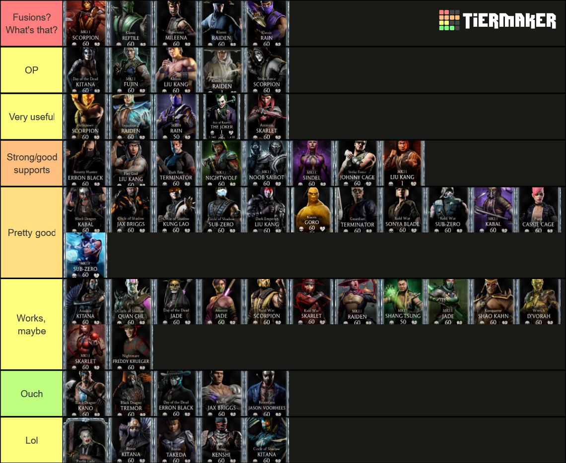 mkx mobile tier list