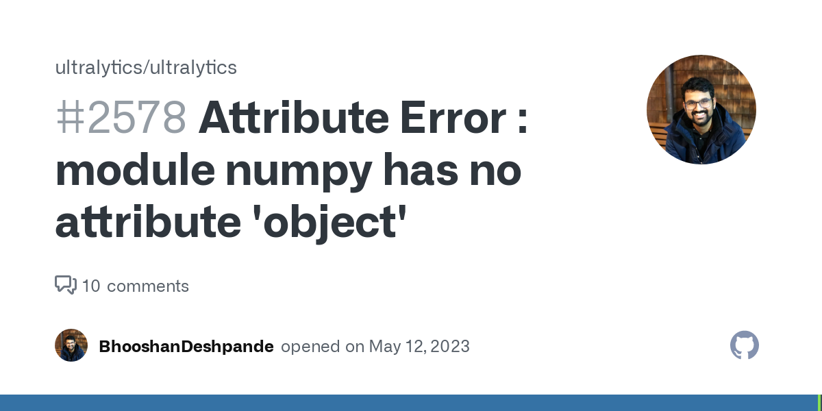 module numpy has no attribute object