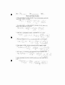 molarity problems worksheet