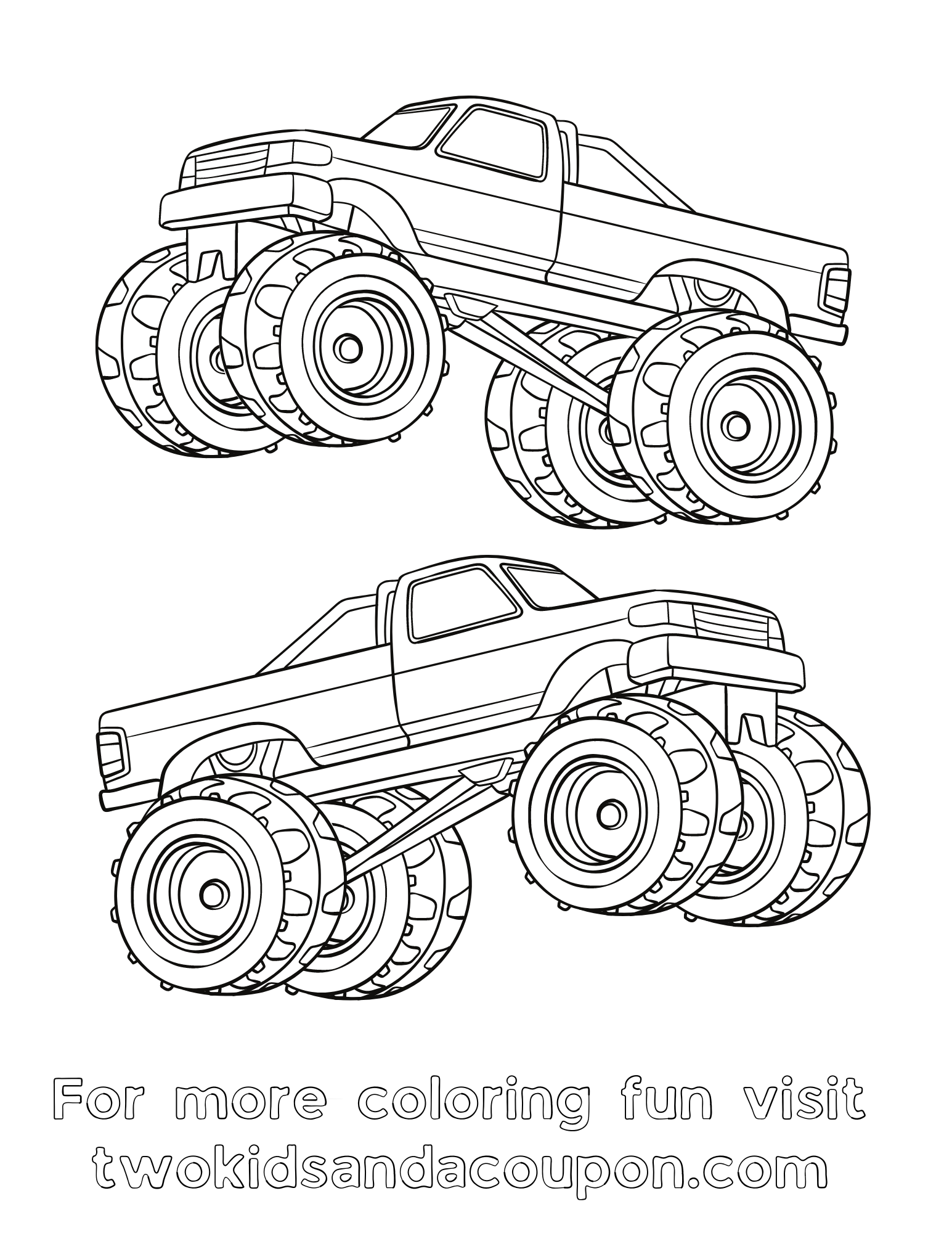 monster truck coloring page printable