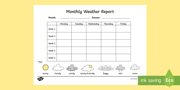 monthly weather prediction