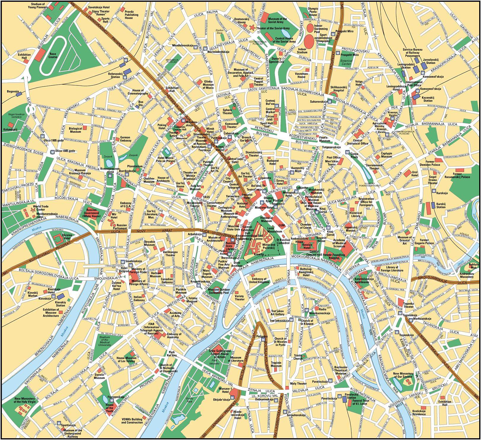 moscow tourist map pdf