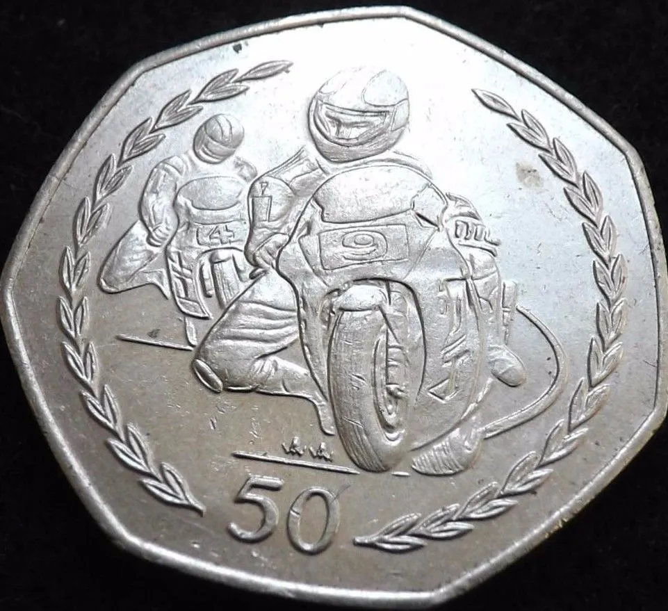 motorcycle 50p coin