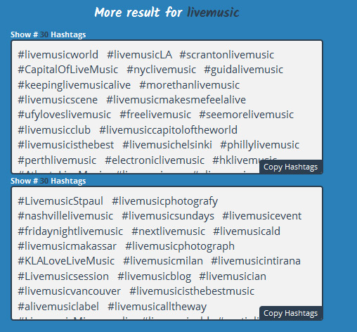 music hashtags