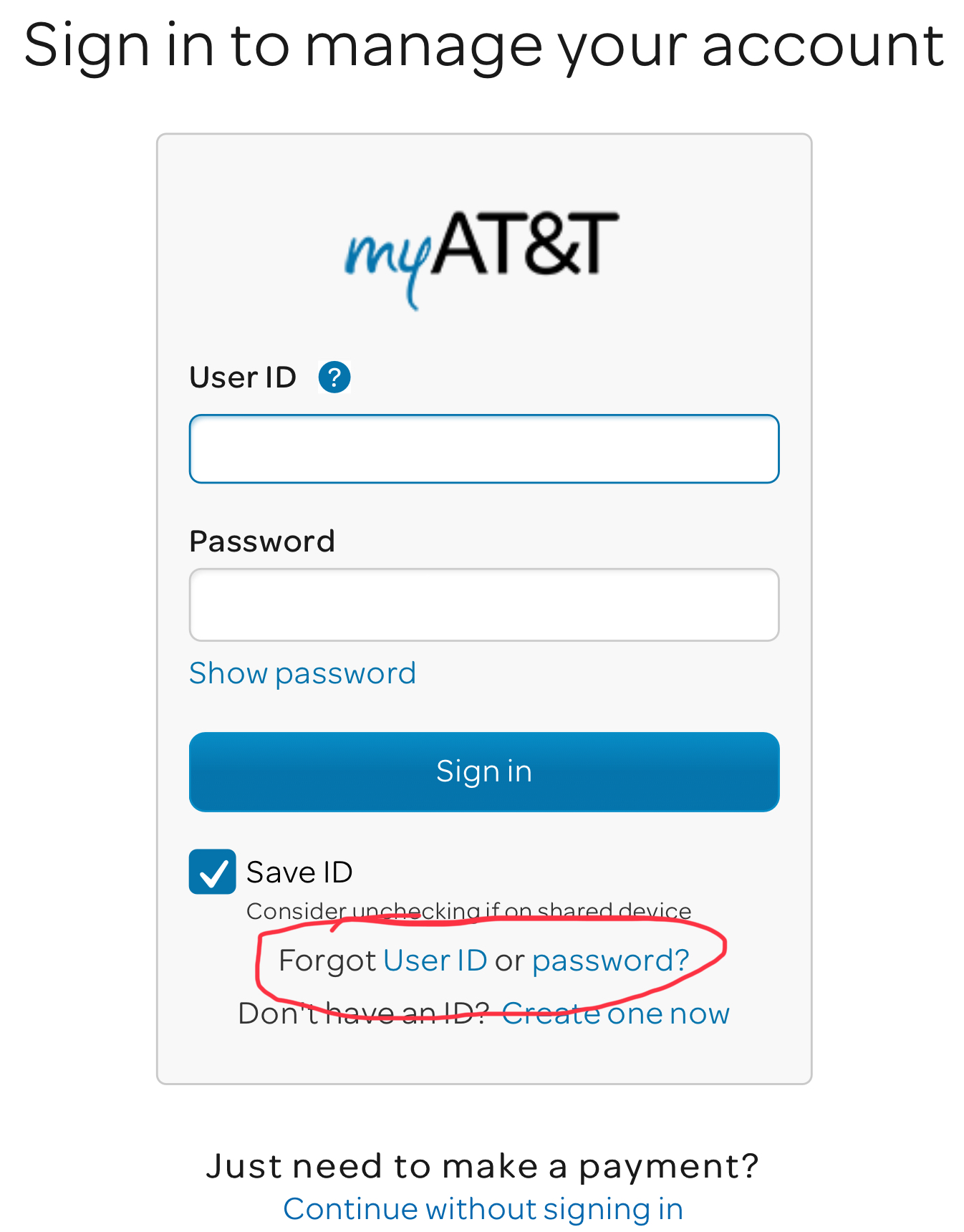 myat&t login