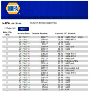 napa part lookup