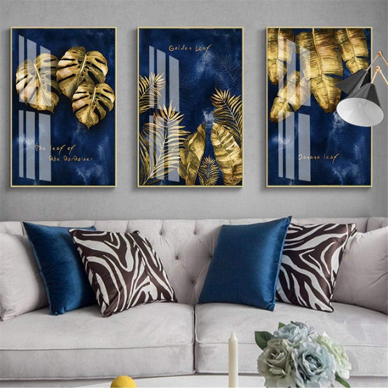 navy gold wall art