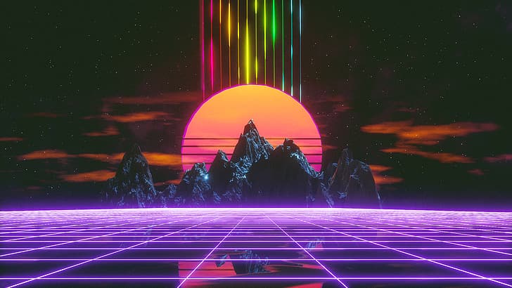 new retro wave wallpaper