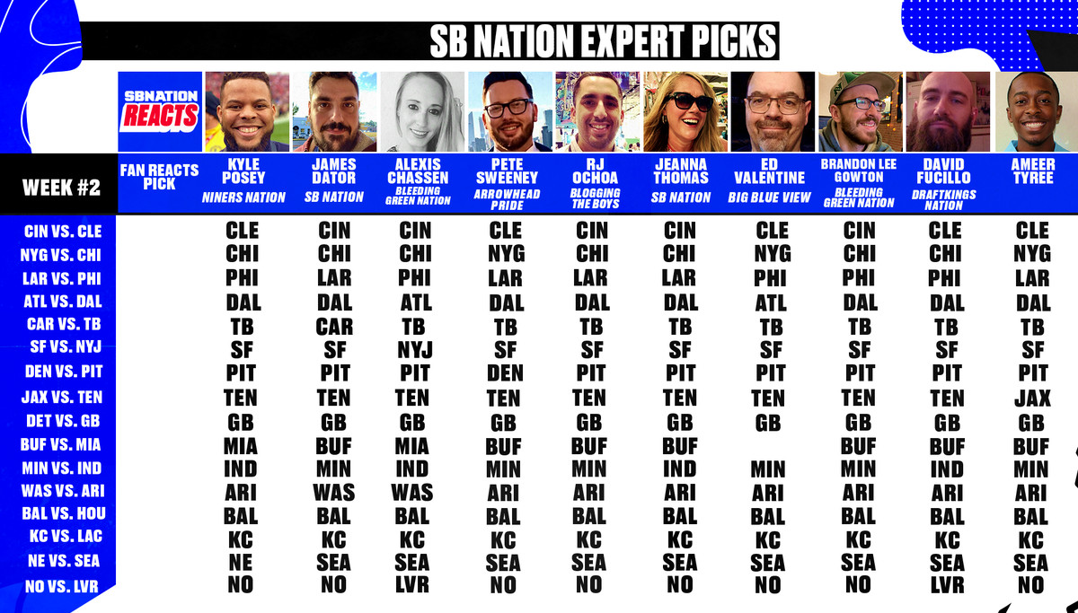 nfl week 2 expert picks