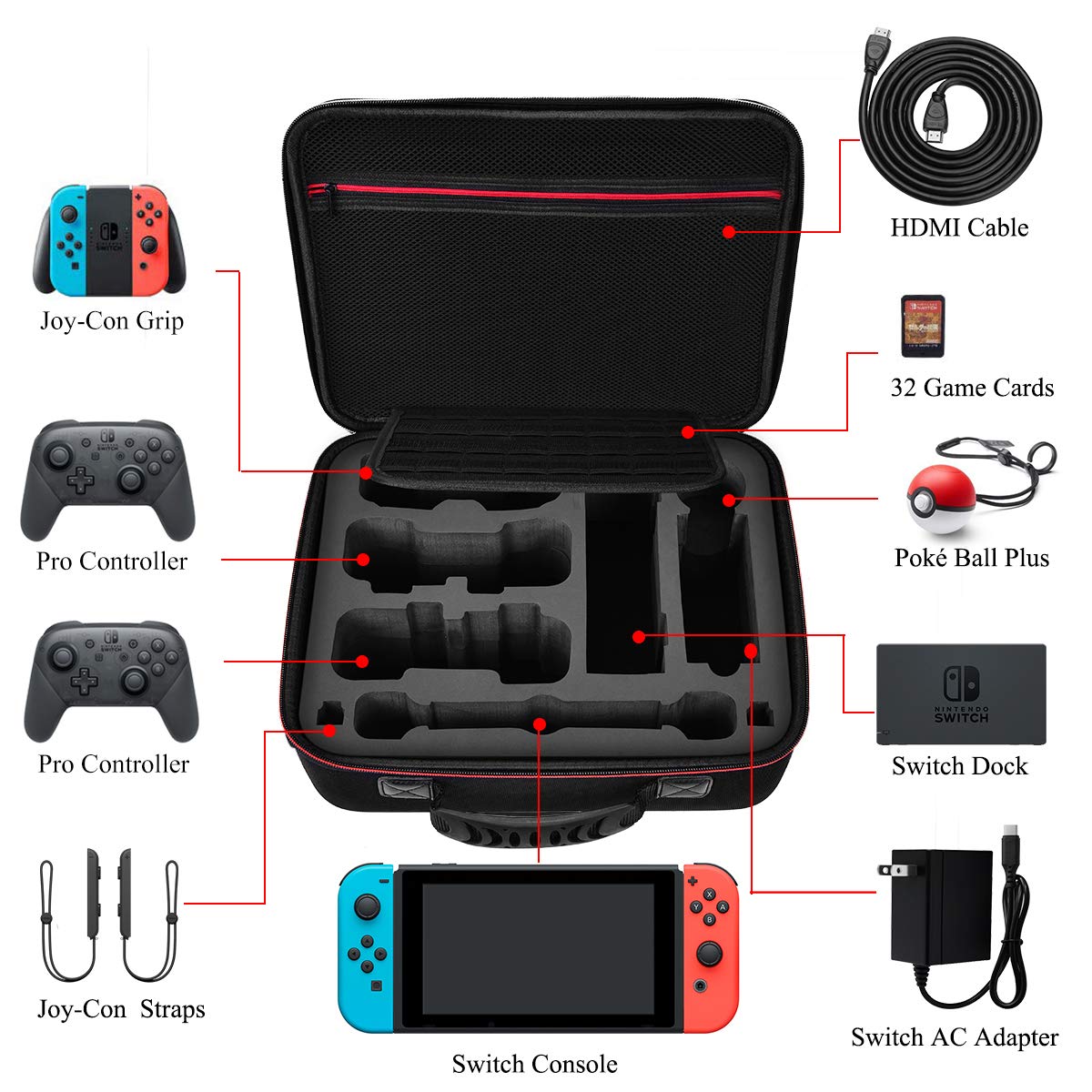 nintendo switch carrying case pro controller