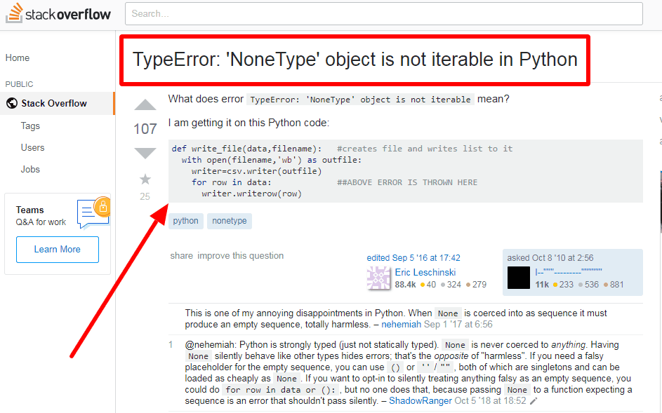 nonetype object is not iterable