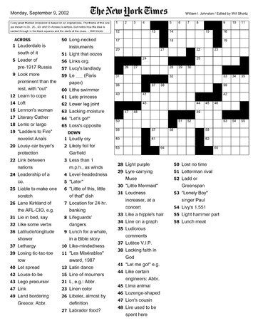 nyt crosswords