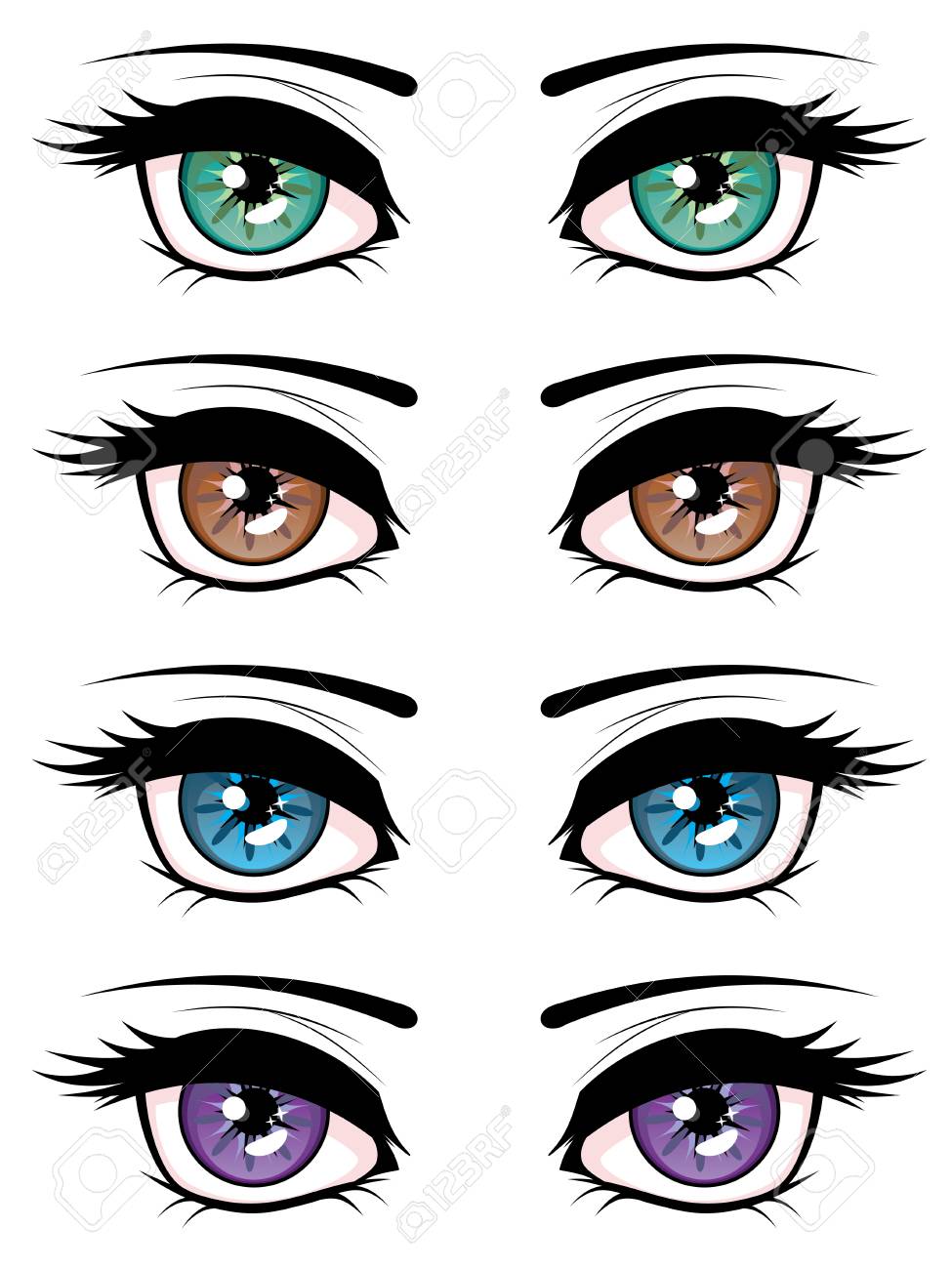 ojos de colores dibujos