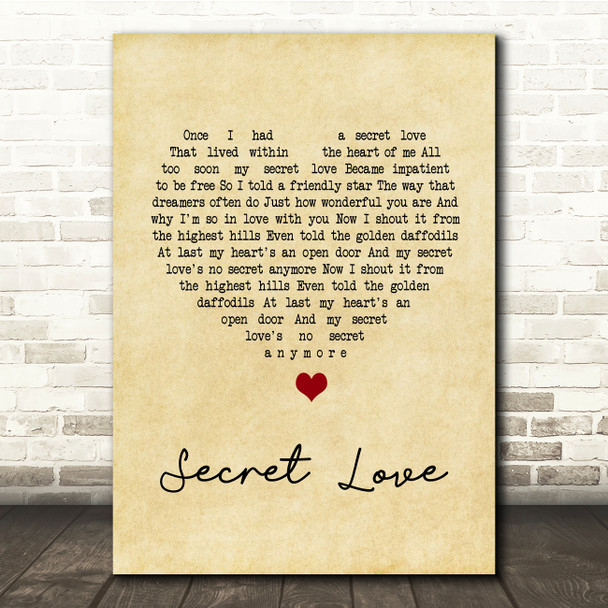 once i had a secret love lyrics