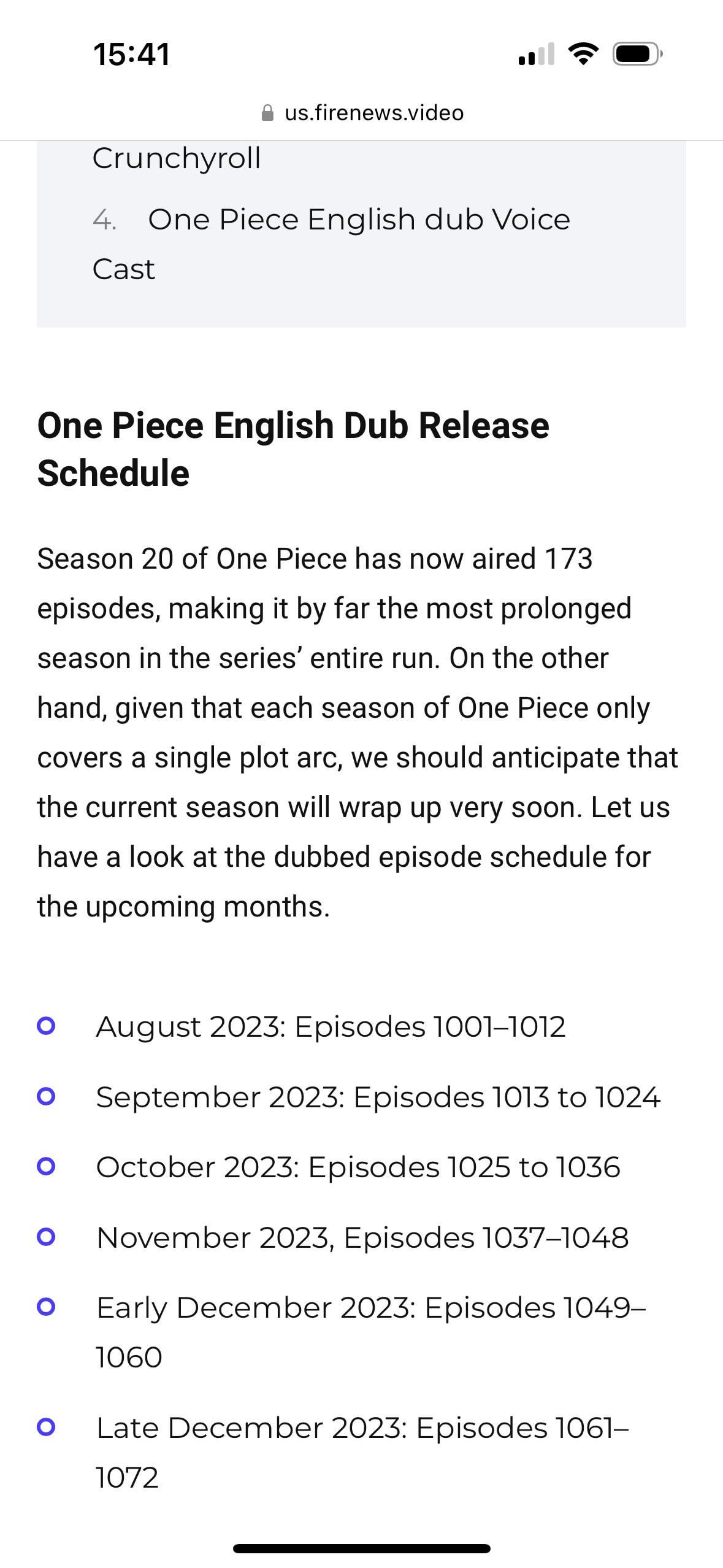 one piece dub release dates 2023