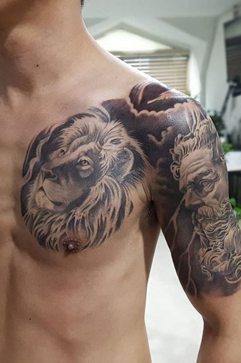 one side chest tattoos for men