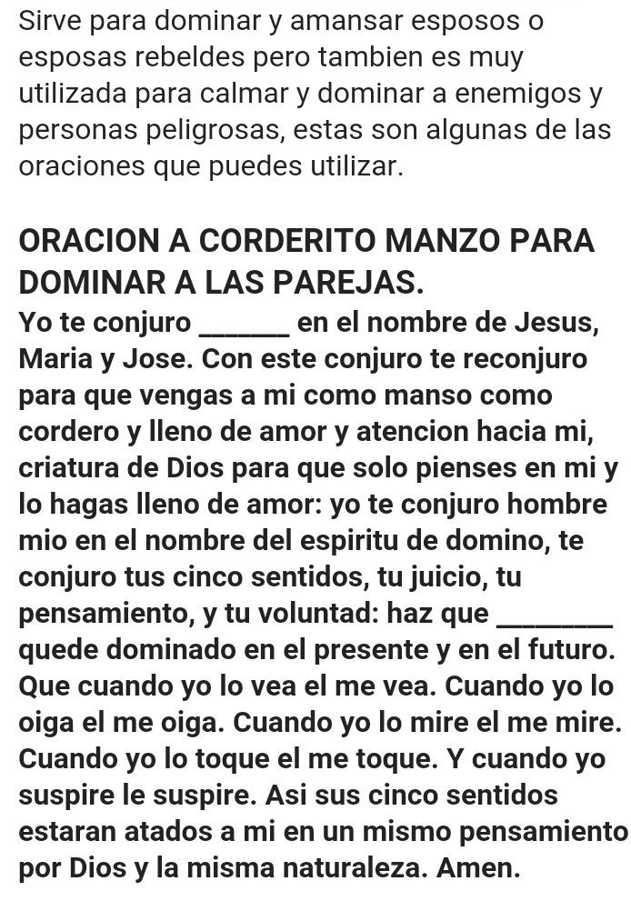 oracion del corderito manso para dominar a tu amor