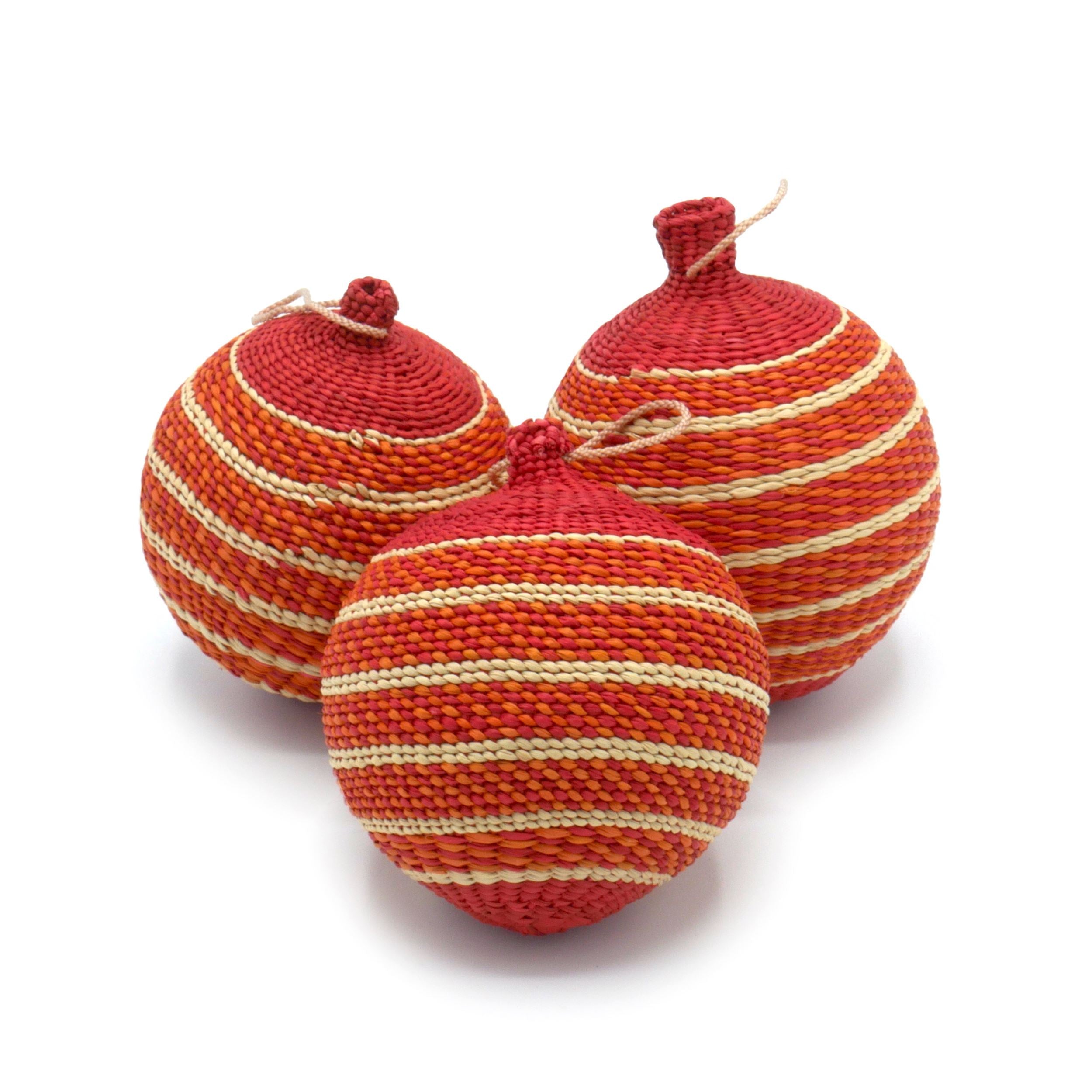 orange baubles for christmas tree