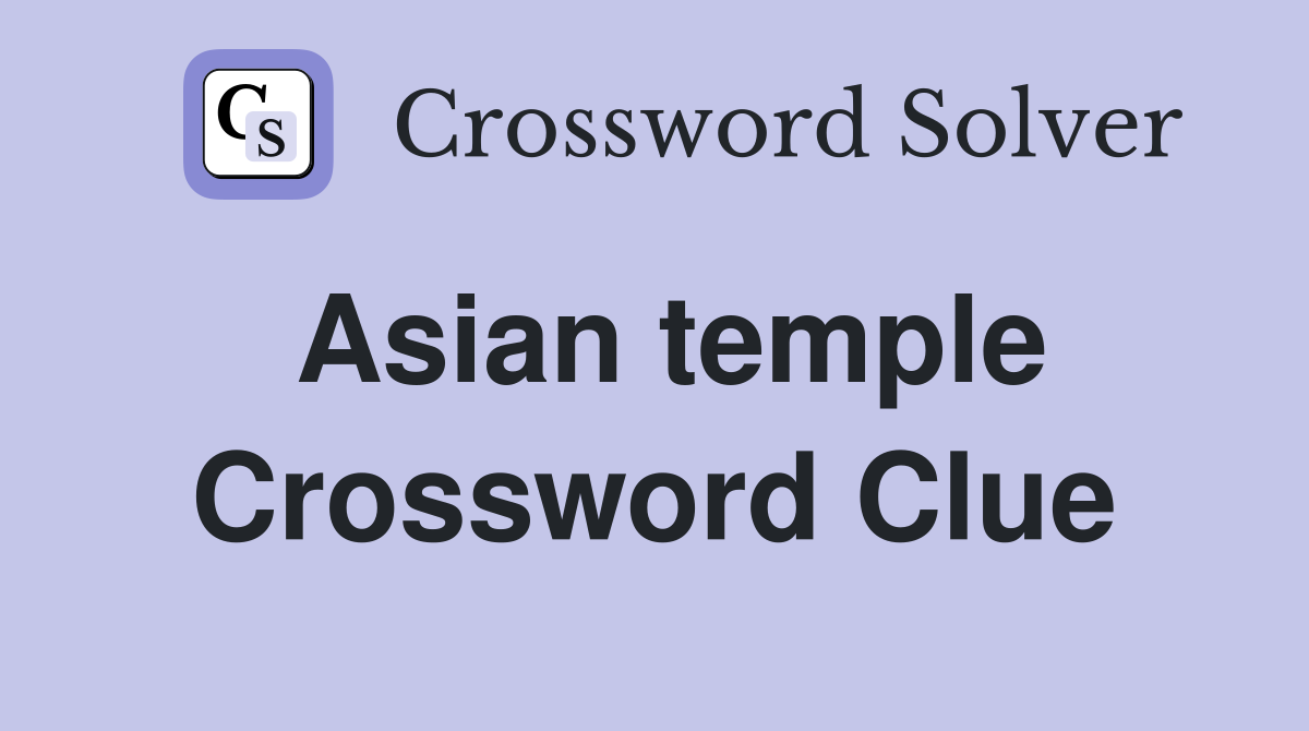 oriental temple crossword