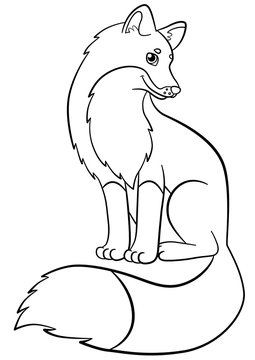 outline picture of fox